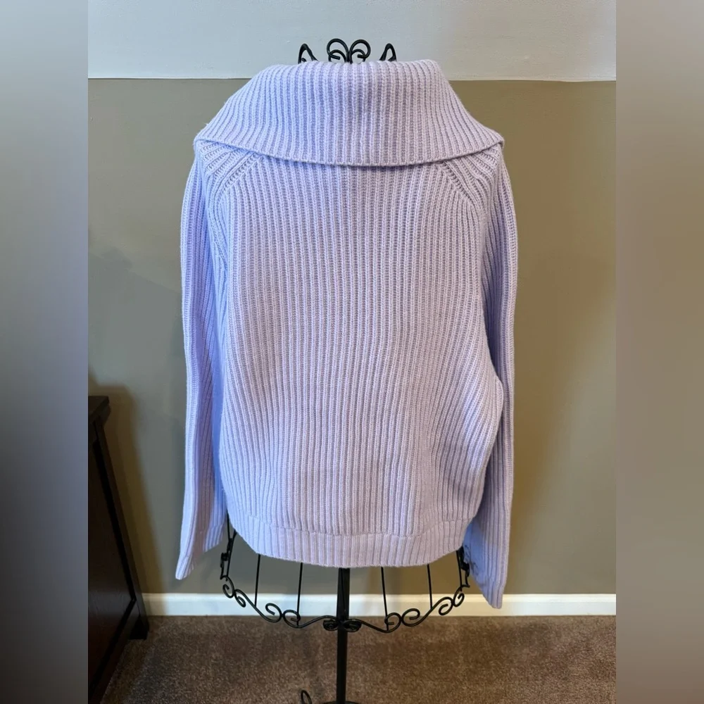 Ann Taylor Lavender Cowl Neck Sweater - Picture 2 of 6